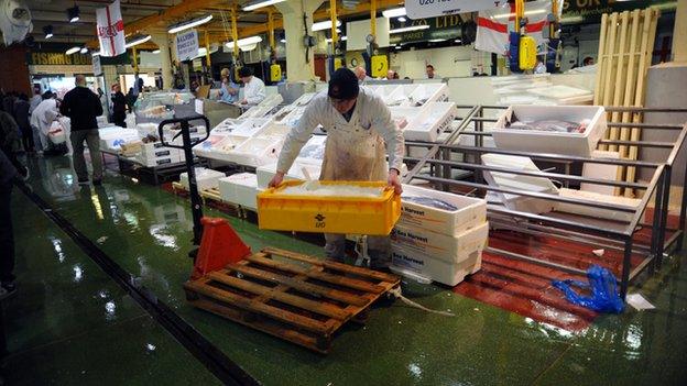 A Billingsgate fish market porter