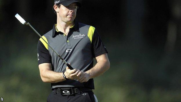 Rory McIlroy in practice at the Players Championship