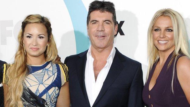 US X Factor judges Demi Lovato, Simon Cowell and Britney Spears