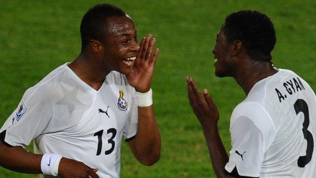 Dede Ayew and Asamoah Gyan of Ghana