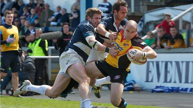 Cornish Pirates in action against Bristol