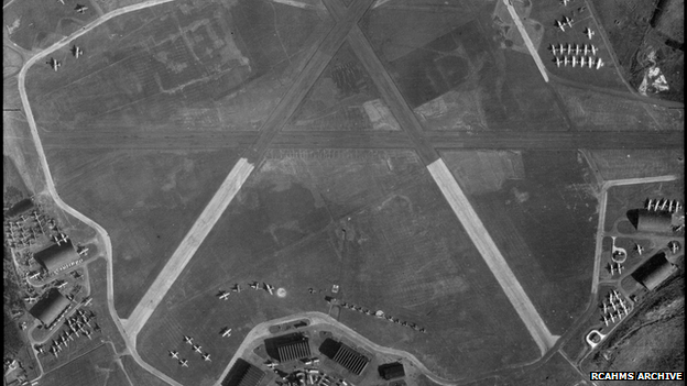 Archive aerial image from RCAHMS of RAF Kinloss