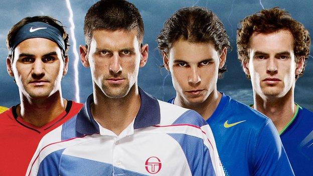 Roger Federer, Novak Djokovic, Rafael Nadal and Andy Murray