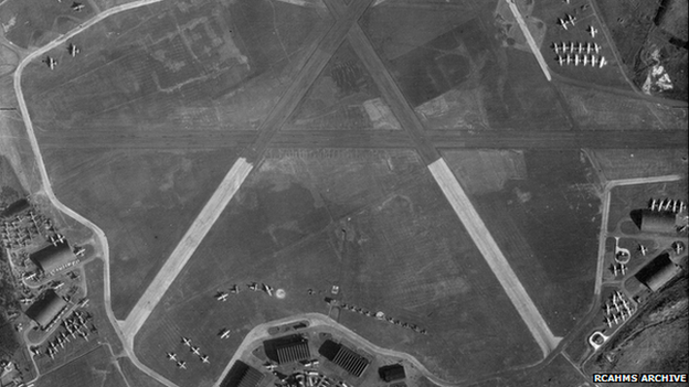 Archive aerial image from RCAHMS of RAF Kinloss