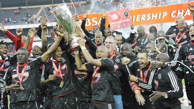 Orlando Pirates, winning in 2011, also champions in 2012