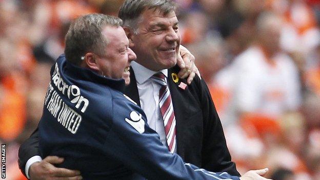 West Ham manager Sam Allardyce (right)