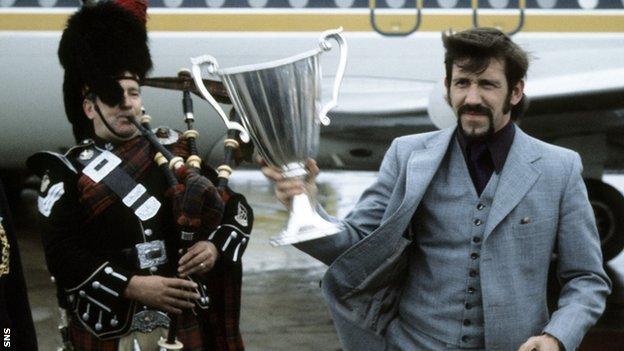 Former Rangers captain John Greig with the European Cup Winners' Cup