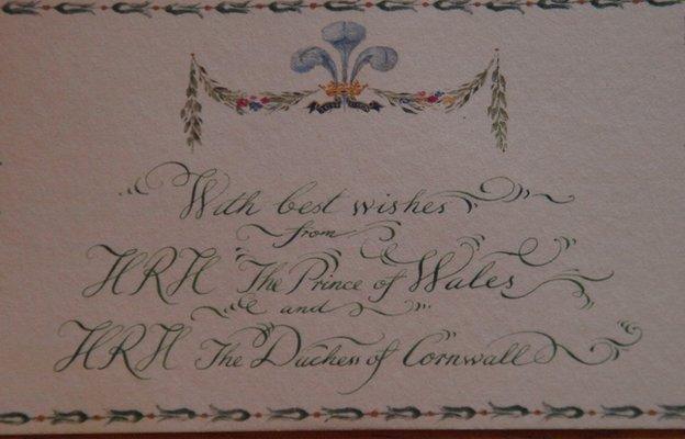 Christmas card from HRH Prince of Wales