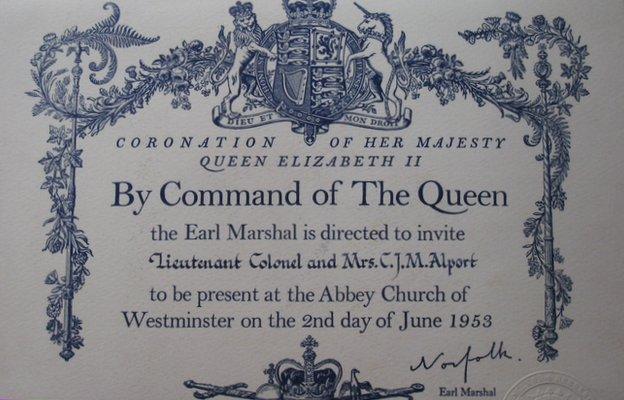 Coronation invitation 1953