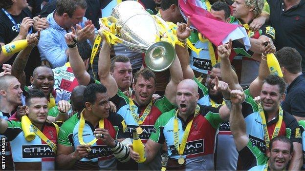 Harlequins celebrate their debut Premiership title