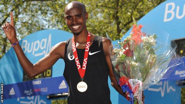 Mo Farah win the London 10,000