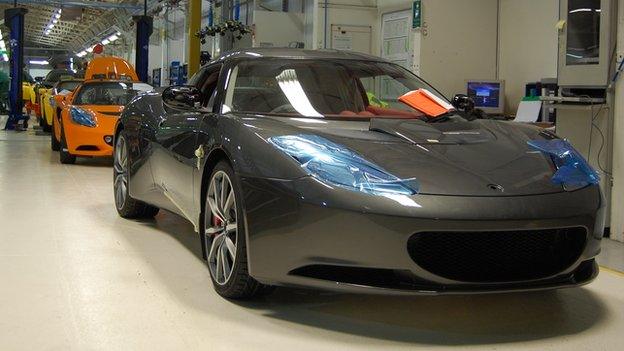 Lotus models in the factory