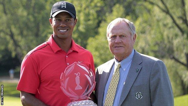 Tiger Woods and Jack Nicklaus