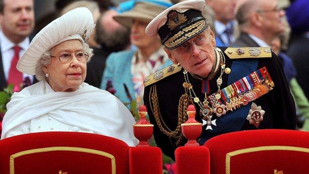 The Duke of Edinburgh with the Queen
