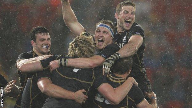 Scotland celebrate their win in Australia