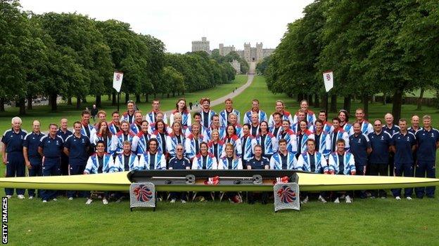 Team GB rowing squad in Windsor