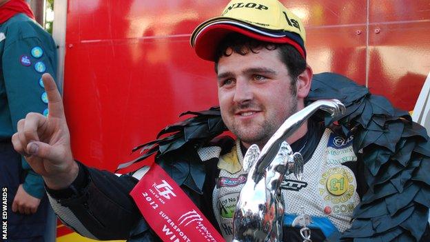 Michael Dunlop after his Supersport win on Wednesday