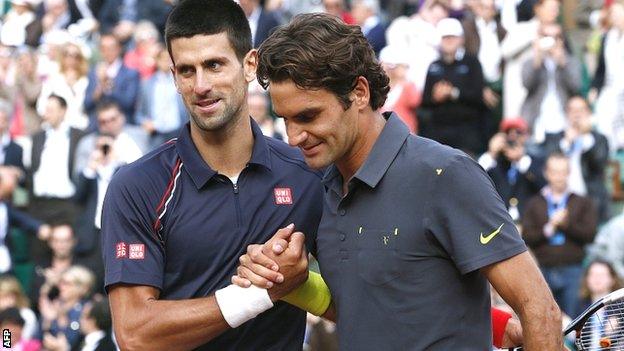 Novak Djokovic and Roger Federer