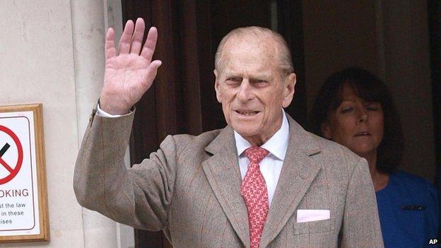 Duke of Edinburgh leaving hospital