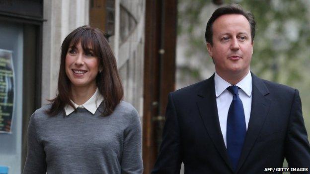 David Cameron and his wife Samantha