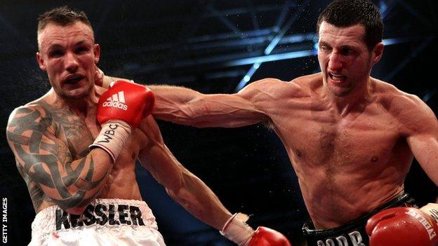 Mikkel Kessler fighting Carl Froch