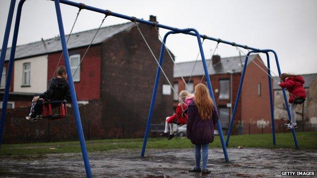 Children on swings