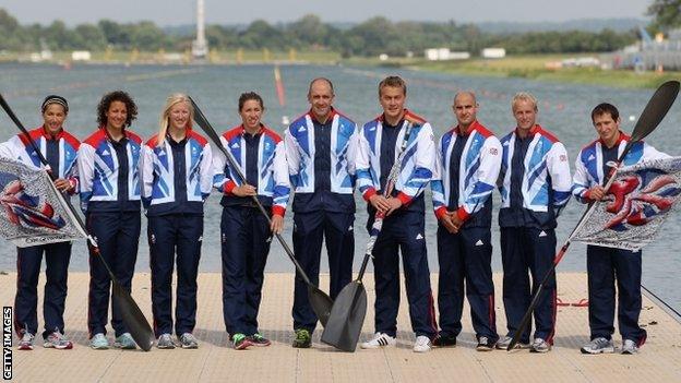 GB canoe sprint squad for London 2012