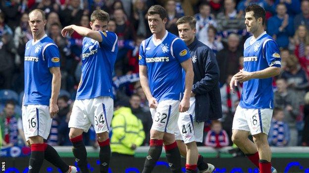 Rangers players face an uncertain future with the club facing liquidation