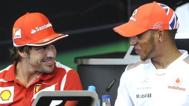 Fernando Alonso and Lewis Hamilton