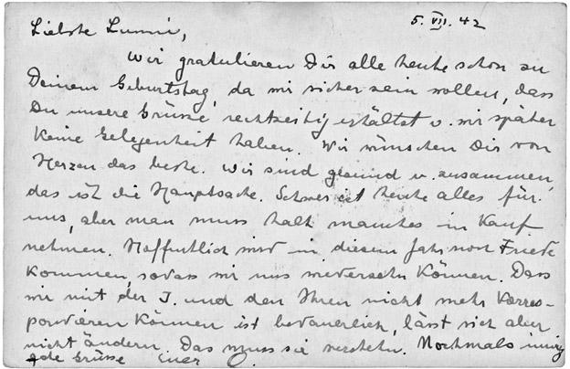 Postcard from Otto Frank