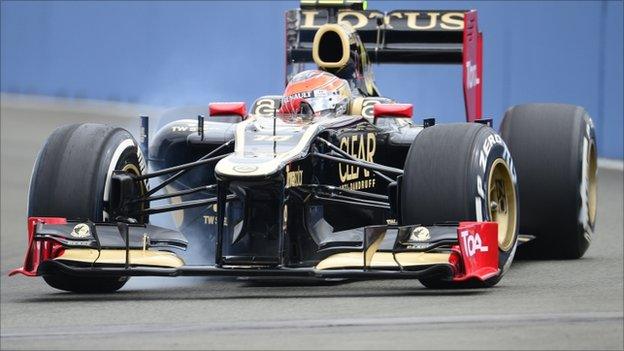 Lotus F1 Formula One driver Romain Grosjean