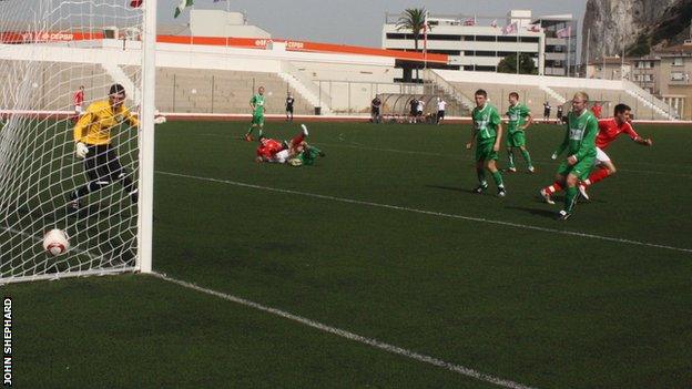 Craig Russell opens the scoring for Jersey