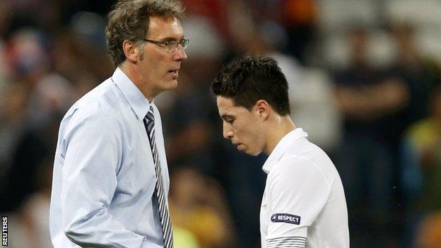 Laurent Blanc (left) and Samir Nasri