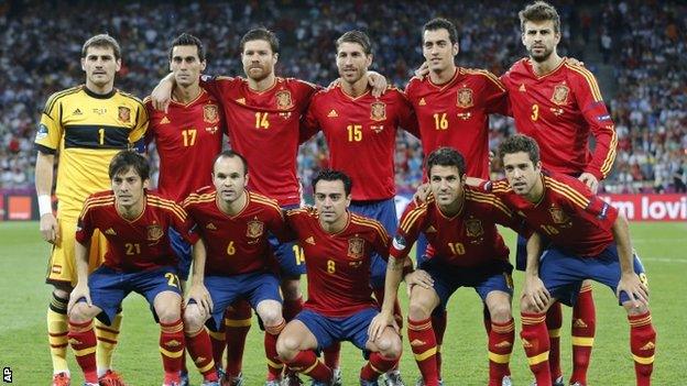 Spain starting XI Euro 2012 final