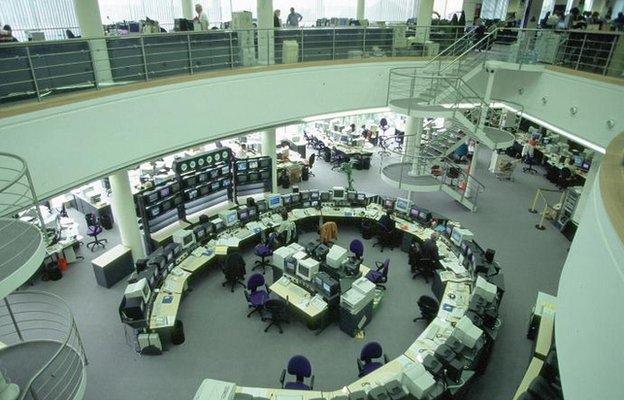 BBC Newsroom at Stage Six 6 TVC Television Centre in London