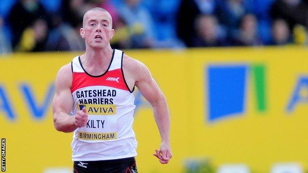 Patrick Kilty heads for the victory line