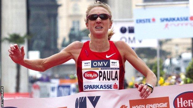 Paula Radcliffe racing in April 2012