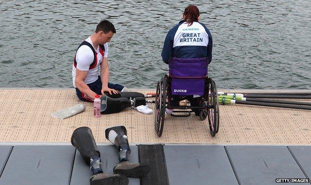 Team GB rower Nick Beighton, who lost both legs in an explosion in Afghanistan 2009