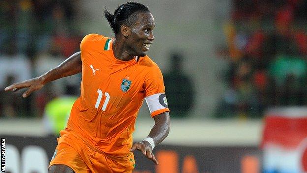 Didier Drogba of Ivory Coast in action at the 2012 Nations Cup