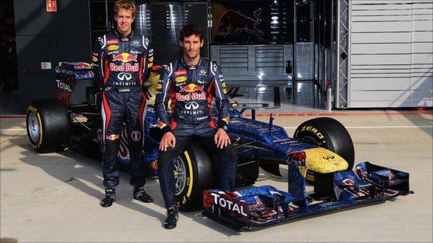 Sebastian Vettel and Mark Webber