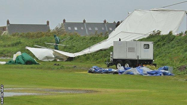 Damaged caused by bad weather at Port Soif