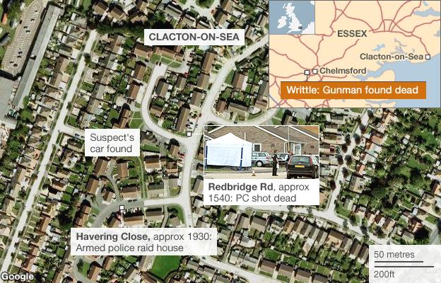 Map of shooting scene