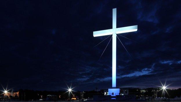 An illuminated cross