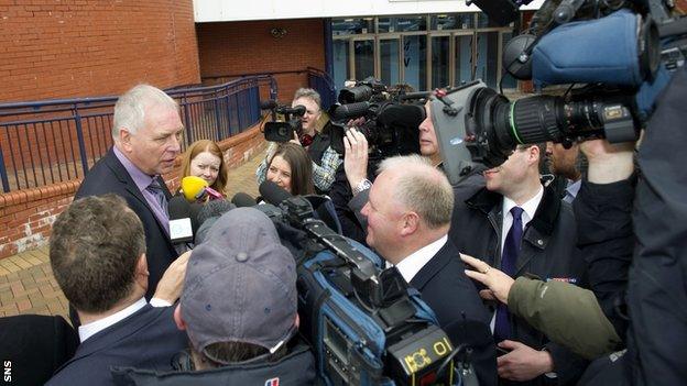 Dunfermline chairman John Yorkston arrives at Hampden