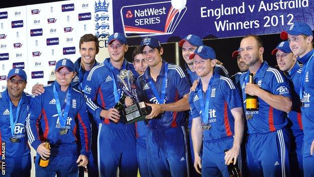 England with the one-day series trophy