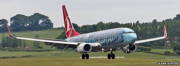 The first flight from Istanbul landed at Edinburgh airport on Monday