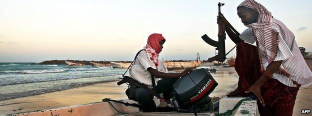 Pirates in Hobyo, Somalia (Archive shot)