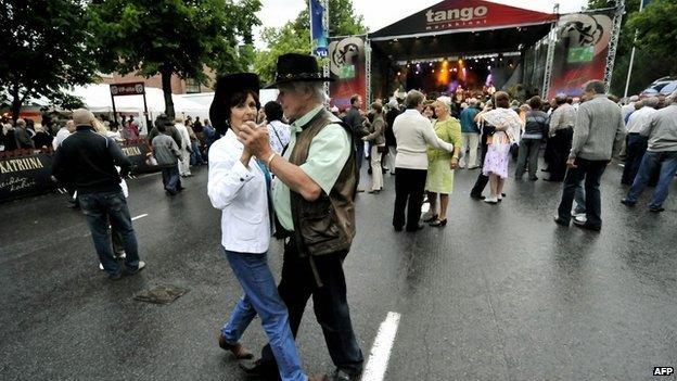 Dancers at the Seinajoki tango festival