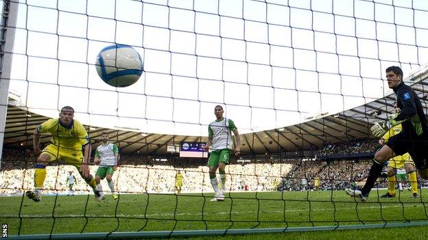 Van Tornhout scores the winner in the 1-0 victory over Celtic at Hampden