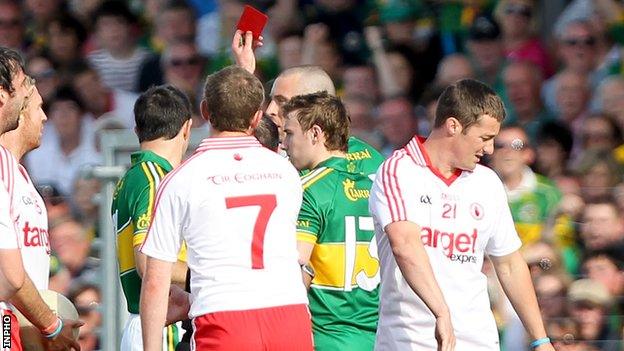 Brian McGuigan gets sent off aganist Kerry